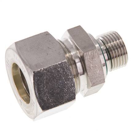 G 3/8'' Buitendraad x 18L RVS Rechte Knelfitting met FKM Afdichting 315 Bar DIN 2353