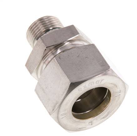 G 3/8'' Buitendraad x 18L RVS Rechte Knelfitting met FKM Afdichting 315 Bar DIN 2353
