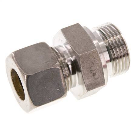 G 1'' Buitendraad x 20S RVS Rechte Knelfitting met FKM Afdichting 400 Bar DIN 2353