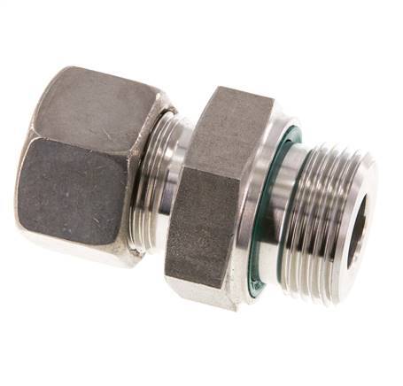 G 1'' Male x 20S Stainless steel Straight Compression Fitting with FKM Seal 400 Bar DIN 2353