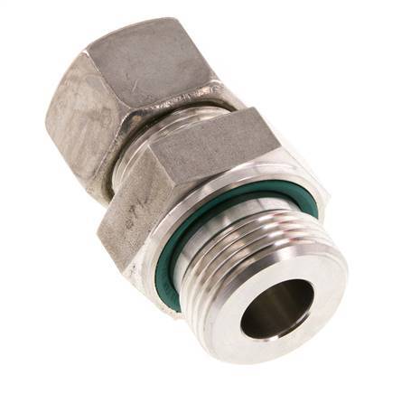 G 1'' Buitendraad x 20S RVS Rechte Knelfitting met FKM Afdichting 400 Bar DIN 2353