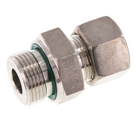 G 1'' Buitendraad x 20S RVS Rechte Knelfitting met FKM Afdichting 400 Bar DIN 2353