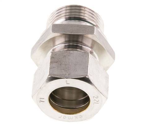 G 1'' Buitendraad x 22L RVS Rechte Knelfitting met FKM Afdichting 160 Bar DIN 2353