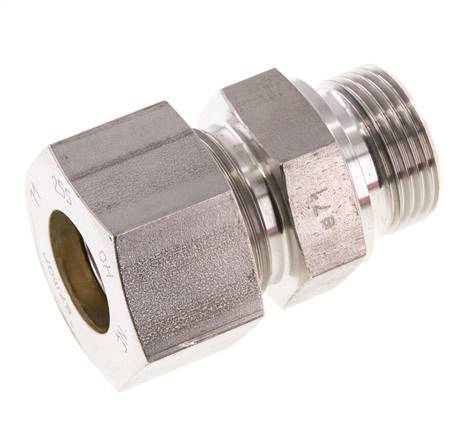 G 1'' Buitendraad x 25S RVS Rechte Knelfitting met FKM Afdichting 400 Bar DIN 2353