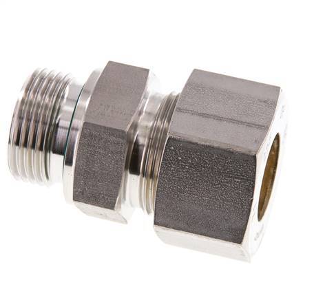 G 1'' Buitendraad x 25S RVS Rechte Knelfitting met FKM Afdichting 400 Bar DIN 2353