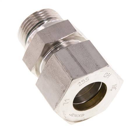 G 1'' Buitendraad x 25S RVS Rechte Knelfitting met FKM Afdichting 400 Bar DIN 2353