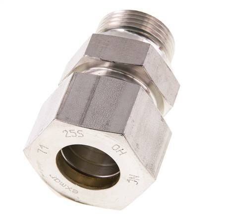 G 1'' Buitendraad x 25S RVS Rechte Knelfitting met FKM Afdichting 400 Bar DIN 2353