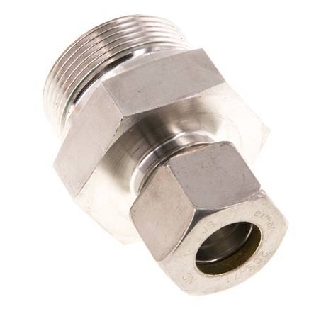 G 1 1/2'' Buitendraad x 20S RVS Rechte Knelfitting met FKM Afdichting 400 Bar DIN 2353