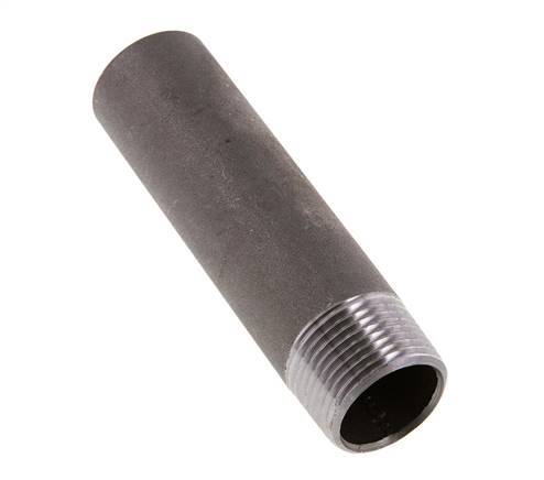 R 1'' Male x 33.7mm Steel Pipe Nipple with Welding End 50 Bar DIN 2982 - 120mm [2 Pieces]