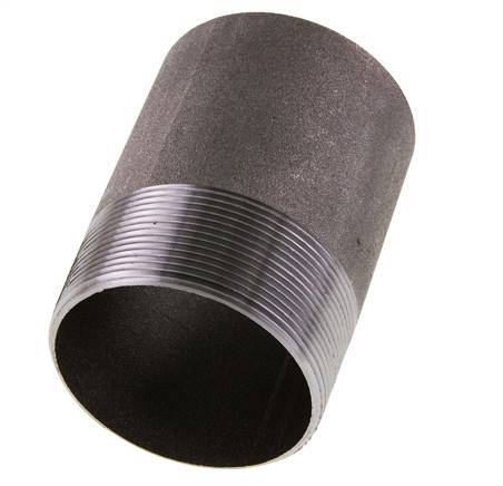 R 2 1/2'' Male x 76.1mm Steel Pipe Nipple with Welding End 50 Bar DIN 2982 - 100mm