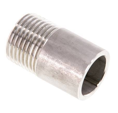 R 1/2'' Male x 21.3mm Stainless steel Pipe Nipple with Welding End 20 Bar DIN 2982 - 35mm