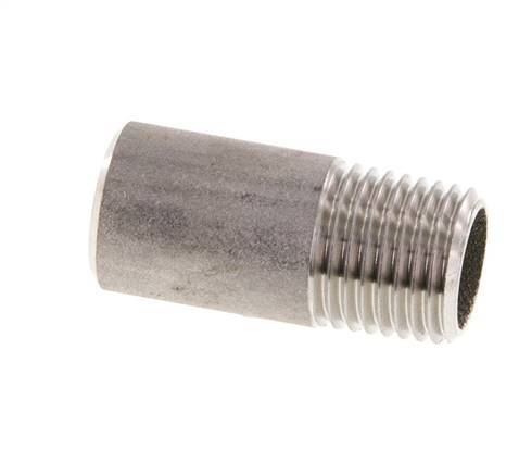 R 1/4'' Male x 13.5mm Stainless steel Pipe Nipple with Welding End 20 Bar DIN 2982 - 30mm [2 Pieces]