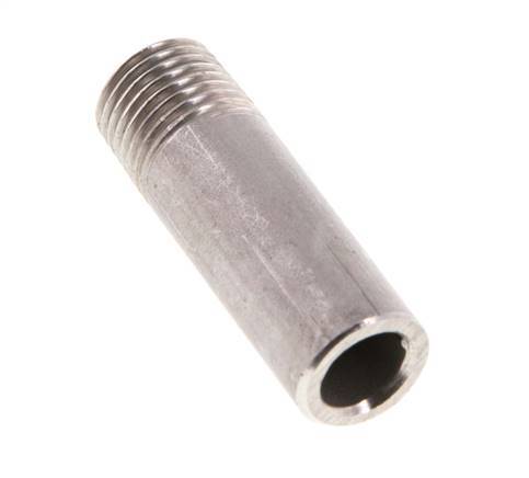 R 1/4'' Male x 13.5mm Stainless steel Pipe Nipple with Welding End 20 Bar DIN 2982 - 40mm