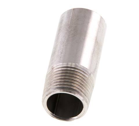 R 3/8'' Male x 17.2mm Stainless steel Pipe Nipple with Welding End 20 Bar DIN 2982 - 40mm [2 Pieces]