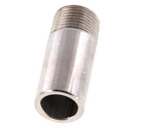 R 3/8'' Male x 17.2mm Stainless steel Pipe Nipple with Welding End 20 Bar DIN 2982 - 40mm [2 Pieces]