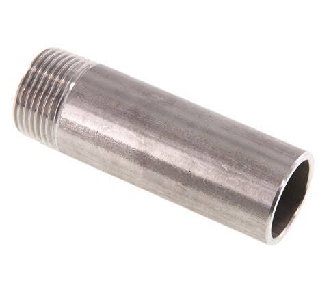 R 1'' Male x 33.7mm Stainless steel Pipe Nipple with Welding End 20 Bar DIN 2982 - 100mm