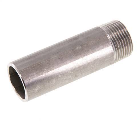 R 1'' Male x 33.7mm Stainless steel Pipe Nipple with Welding End 20 Bar DIN 2982 - 100mm