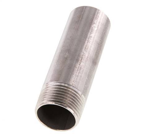 R 1'' Male x 33.7mm Stainless steel Pipe Nipple with Welding End 20 Bar DIN 2982 - 100mm