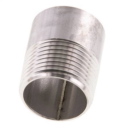 R 1'' Male x 33.7mm Stainless steel Pipe Nipple with Welding End 20 Bar DIN 2982 - 40mm