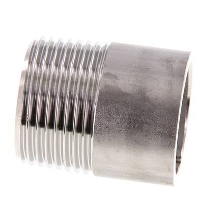R 1'' Male x 33.7mm Stainless steel Pipe Nipple with Welding End 20 Bar DIN 2982 - 40mm