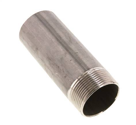 R 1 1/2'' Male x 48.3mm Stainless steel Pipe Nipple with Welding End 20 Bar DIN 2982 - 120mm