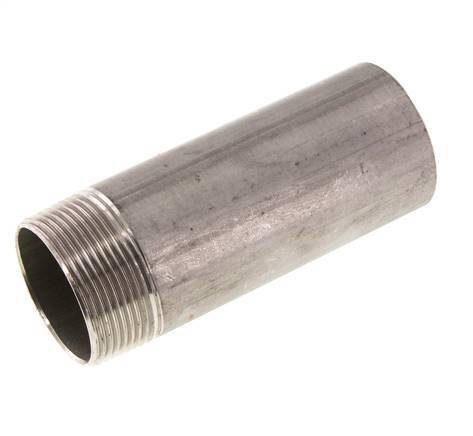 R 1 1/2'' Male x 48.3mm Stainless steel Pipe Nipple with Welding End 20 Bar DIN 2982 - 120mm