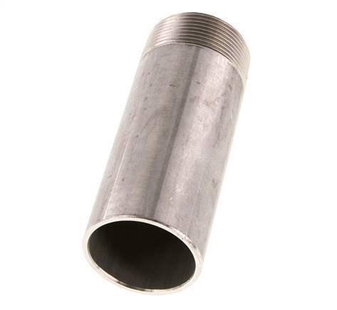 R 1 1/2'' Male x 48.3mm Stainless steel Pipe Nipple with Welding End 20 Bar DIN 2982 - 120mm