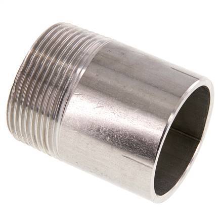 R 1 1/2'' Male x 48.3mm Stainless steel Pipe Nipple with Welding End 20 Bar DIN 2982 - 60mm