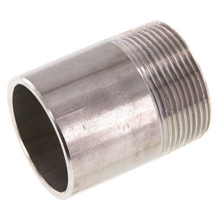 R 1 1/2'' Male x 48.3mm Stainless steel Pipe Nipple with Welding End 20 Bar DIN 2982 - 60mm