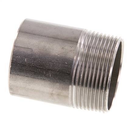 R 1 1/2'' Male x 48.3mm Stainless steel Pipe Nipple with Welding End 20 Bar DIN 2982 - 60mm