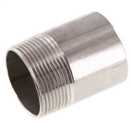 R 1 1/2'' Male x 48.3mm Stainless steel Pipe Nipple with Welding End 20 Bar DIN 2982 - 60mm