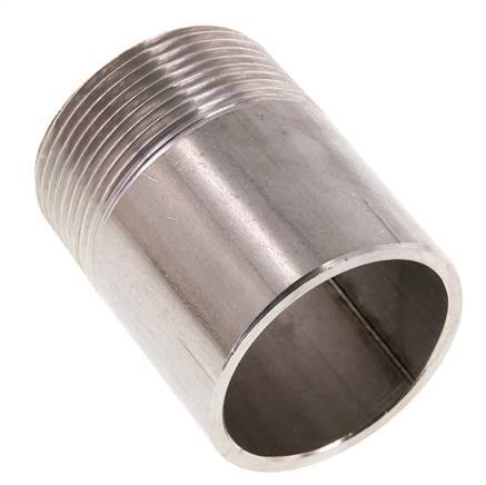 R 1 1/2'' Male x 48.3mm Stainless steel Pipe Nipple with Welding End 20 Bar DIN 2982 - 60mm