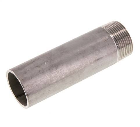 R 1 1/4'' Male x 42.4mm Stainless steel Pipe Nipple with Welding End 20 Bar DIN 2982 - 130mm