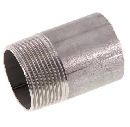 R 1 1/4'' Male x 42.4mm Stainless steel Pipe Nipple with Welding End 20 Bar DIN 2982 - 60mm