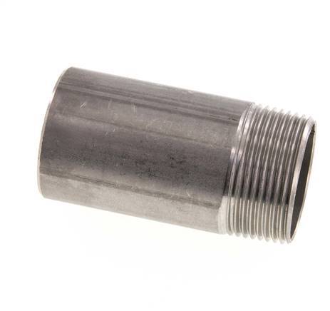 R 1 1/4'' Male x 42.4mm Stainless steel Pipe Nipple with Welding End 20 Bar DIN 2982 - 80mm