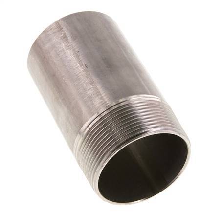 R 2'' Male x 60.3mm Stainless steel Pipe Nipple with Welding End 20 Bar DIN 2982 - 100mm