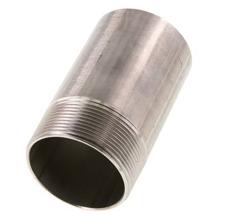 R 2'' Male x 60.3mm Stainless steel Pipe Nipple with Welding End 20 Bar DIN 2982 - 100mm