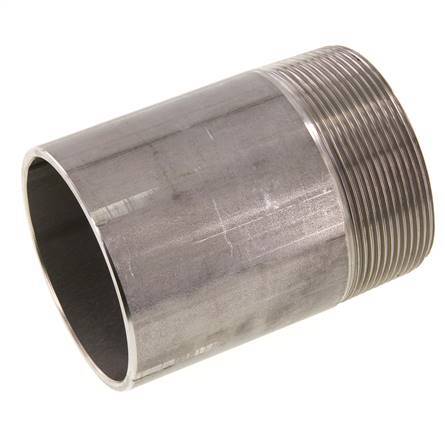 R 2 1/2'' Male x 76.1mm Stainless steel Pipe Nipple with Welding End 20 Bar DIN 2982 - 100mm