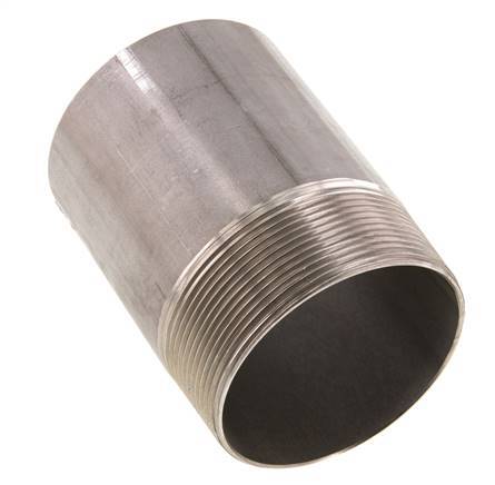 R 2 1/2'' Male x 76.1mm Stainless steel Pipe Nipple with Welding End 20 Bar DIN 2982 - 100mm