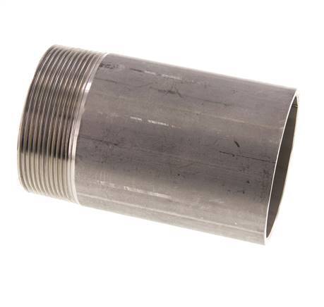 R 2 1/2'' Male x 76.1mm Stainless steel Pipe Nipple with Welding End 20 Bar DIN 2982 - 120mm