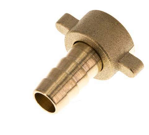 G 3/8'' x 10mm Brass Hose barb with NBR Seal and Wing Nut 16 Bar [2 Pieces]