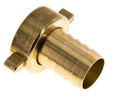 G 1 1/2'' x 32mm Messing Slangpilaar met NBR Afdichting en Vleugelmoer 16 Bar