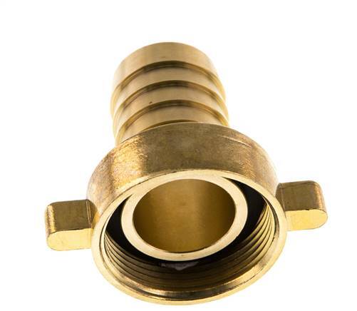 G 1 1/2'' x 32mm Messing Slangpilaar met NBR Afdichting en Vleugelmoer 16 Bar