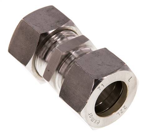 22L RVS Rechte Knelfitting 160 Bar DIN 2353
