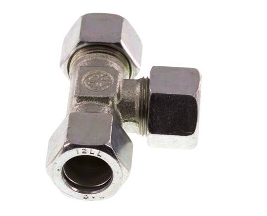 12LL Verzinkt Stalen T-stuk Snijring 100 Bar DIN 2353