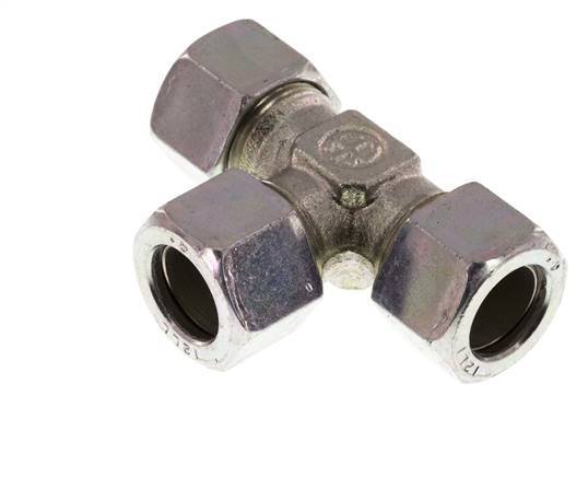 12LL Verzinkt Stalen T-stuk Snijring 100 Bar DIN 2353