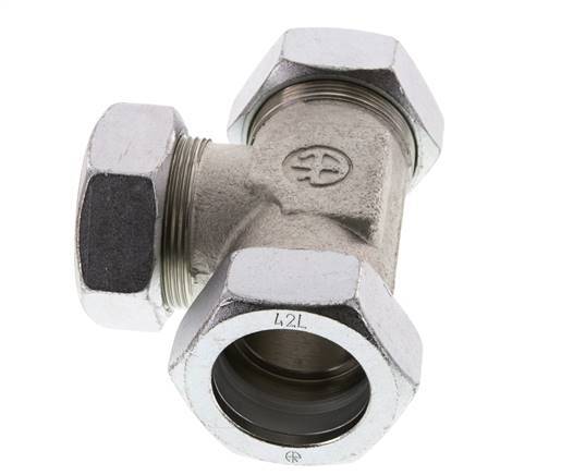 42L Verzinkt Stalen T-stuk Snijring 160 Bar DIN 2353