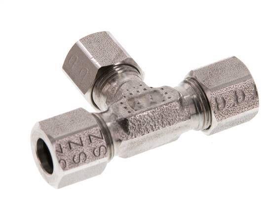 8LL RVS T-stuk Snijring 100 Bar DIN 2353