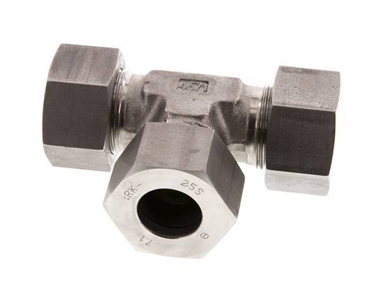 25S RVS T-stuk Snijring 400 Bar DIN 2353