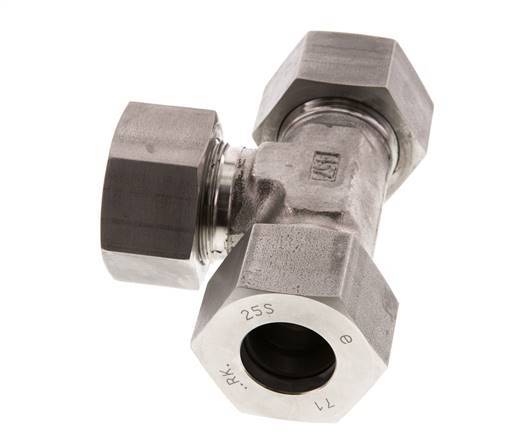 25S RVS T-stuk Snijring 400 Bar DIN 2353